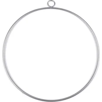 Lapač snů Kovový kruh Ø30 cm lakovaný, barva 3 stříbrná tmavá mat