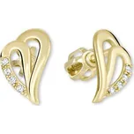 Brilio Zlaté náušnice srdce s krystaly 239 001 00738 + 2 měsíce na vrácení zboží