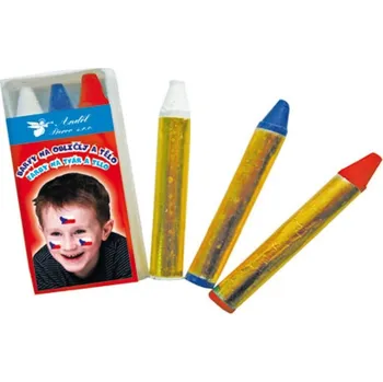 Karnevalový doplněk Barvy na obličej a tělo, mini, 3 ks trikolóra