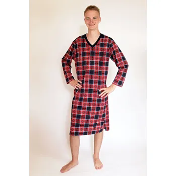 Pánská noční košile Pánská noční košile P40 Rozárka kostka červená Barva: červená, Velikost: 5XL