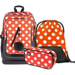 Školní batoh v setu Baagl Cubic Puntíky - 3 díly
