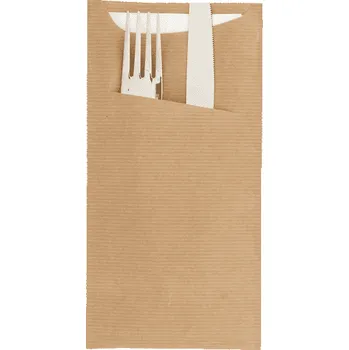 Jednorázové nádobí Gastro obaly Kapsička na příbory hnědá s ubrouskem (min. počet 250ks)