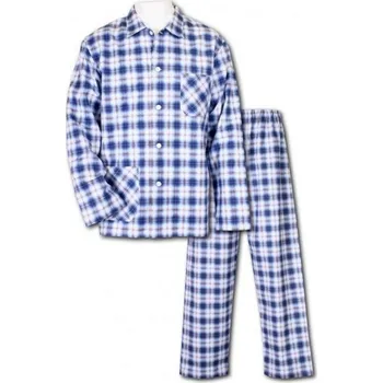 Pánské pyžamo Luiz Pánské flanelové kostkované pyžamo Jirka modré Barva: Modrá, Velikost: 68