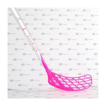 Florbalová hůl Salming Q-Series Aero F29 White/Pink Florbalová hůl bílá / růžová, Flow, Pravá (pravá ruka dole), 96cm (=106cm)