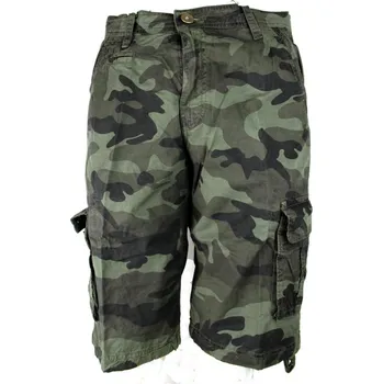 Pánské kraťasy LOSHAN Kraťasy vzor ARMY GREEN CAMO Velikost: 34