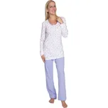 Dámské pyžamo Pleas dlouhé 230 kytky modré Barva: Modrá, Velikost: L