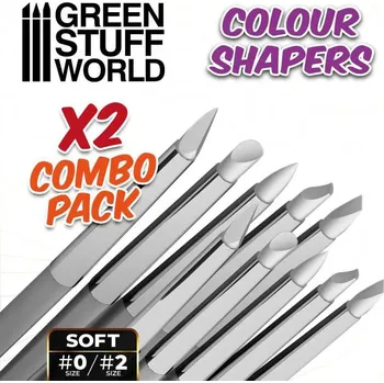 Plastikový model Silikonové štětce Colour Shapers White Soft Combo, velikost 0 & 2 (10 ks)