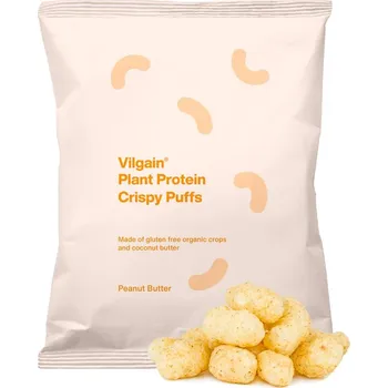Sportovní výživa Vilgain Plant Protein Crispy Puffs BIO – arašídové máslo 50 g