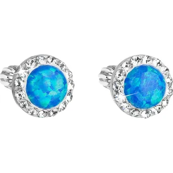 Náušnice Swarovski náušnice AG925 - modrý opál (Stříbrné náušničky modrý opál Ag925)