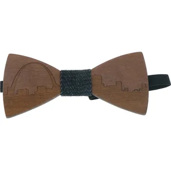 Motýlek Dřevěný motýlek - Panoráma St. Louis City, tmavý