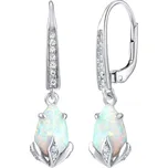 Silvego Stříbrné náušnice s bílým syntetickým opálem JJJE1267W + 2 měsíce na vrácení zboží