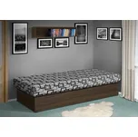 Nabytekmorava Válenda Junior 200x80 cm bez čela, matrace pružinová barva lamina: ořech, Barva potahu: Mega 047 šedá