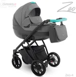 Kombinovaný kočárek Camarelo Zeo 2023 Barva: Zeo-4 Středně šedá+tyrkysový prvek