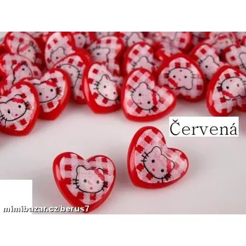 Knoflík Knoflík * knoflíky srdíčko Hello Kitty červená