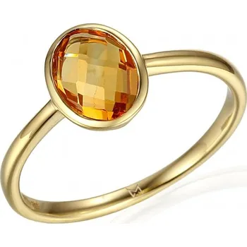 Prsten Gems, Originální prsten Devon, žluté zlato a citrín, vel. 56, prům. 17.8 mm, 585-38-1-4489.0Z00.0.56.607