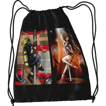 Sportovní vak Vak na záda Hasič a striptérka