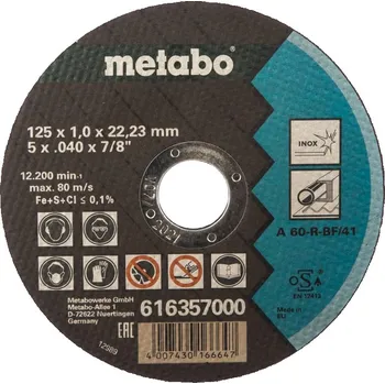 Řezný kotouč Řezný kotouč Metabo 125×1,0×22,23