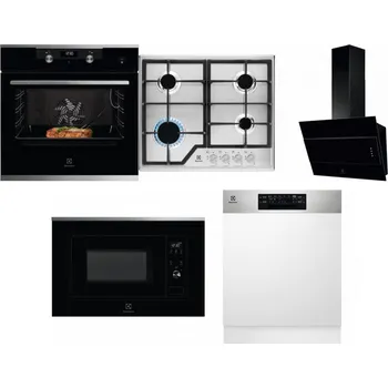 Set domácích spotřebičů ELECTROLUX KODEC75X2 + ELECTROLUX KGS6426SX + ELECTROLUX LFV316K + ELECTROLUX LMS2203EMX + ELECTROLUX EEM48300IX