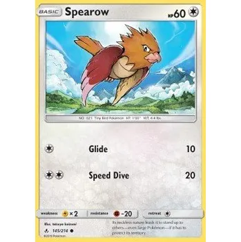 Volný čas Pokémon UNB 145/214 Spearow - Unbroken Bonds Stav: Excellent, Verze: NORMAL