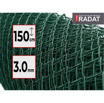 Pletivo Plot PVC 150 cm pletivo 55x55 - 3,0 strong zelená