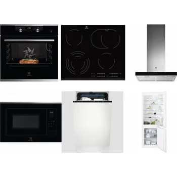 Set domácích spotřebičů ELECTROLUX KODEC75X2 + ELECTROLUX EHF6547FXK + ELECTROLUX LFT766X + ELECTROLUX LMS4253TMX + ELECTROLUX EEM23100L + ELECTROLUX ENT6TF18S