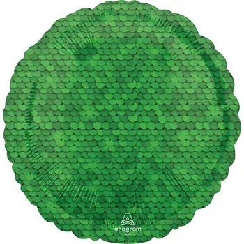 Fóliový balonek zelené flitry, 46 cm