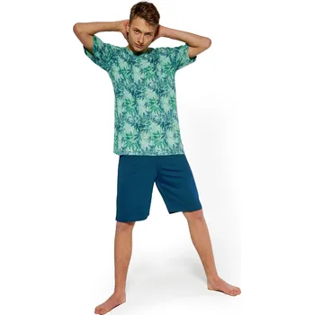 Chlapecké pyžamo Cornette pyžamo chlapecké 265/41 Leaves - zelená, 182 (Chlapecké pyžamo krátké Cornette)