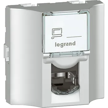 Rozvaděč LEGRAND Zásuvka MOSAIC 078624 RJ45/RJ45 UTP CAT.5E 2moduly IP20 hliník 078624