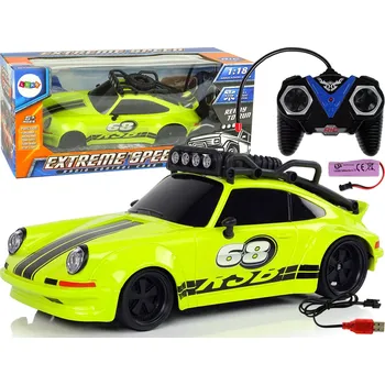 RC model auta Mamido Sportovní auto 1/18 zelené Dálkové ovládání rezervní kolo