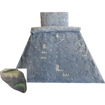 Povlečení SVÍTÍCÍ POVLEČENÍ DO DĚTSKÉ POSTÝLKY 135*90 + 45*65 DINOPARK