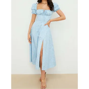 Dámské šaty Vzorované šaty na léto s hranatým výstřihem Velikost: 3XL, Barva (Varianta): 12