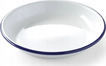 Talíř Hendi 621240 hluboký talíř smaltovaný 18 cm bílý/modrý okraj