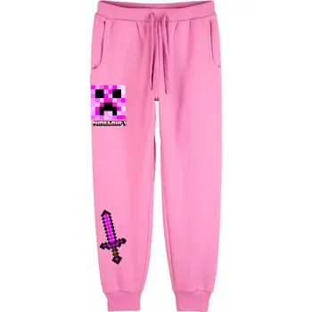 Růžové tepláky Minecraft Creeper Pink Velikost: 146
