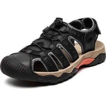 Dámské sandále Pánské sportovní a turistické sandály s pásky Barva: Černá, Velikost: 44