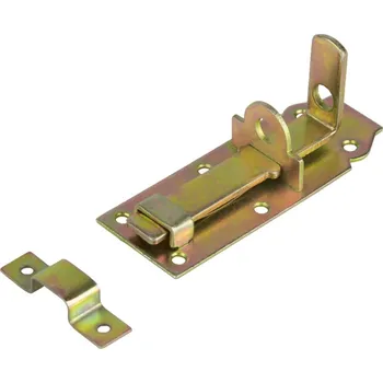 Tesařské kování Zástrč zamykací M3, plochá, 120mm, ZN žlutý