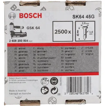 Hřebík BOSCH 2608200504 1,6 x 45 mm 2500 ks