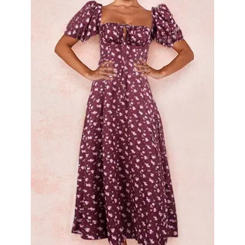 Dámské šaty Vzorované šaty na léto s hranatým výstřihem Velikost: M, Barva (Varianta): 8