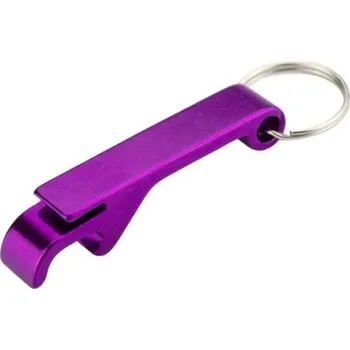 Přívěšek otvírák kovový, včetně kroužku na klíče fialová