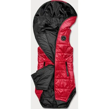 Dámská vesta Červená vesta s geometrickou spodní částí (B0122-4) odstíny červené L (40)