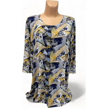 Dámská halenka Halenka ŽLUČKA 56-58, Barva Žlutá, Materiál 96% Viskoza 4% Lycra, Rukáv Krátký rukáv