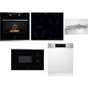 Set domácích spotřebičů ELECTROLUX KODEC75X2 + ELECTROLUX EHF6343FOK + ELECTROLUX LFP326S + ELECTROLUX LMS2203EMX + ELECTROLUX EEM48300IX
