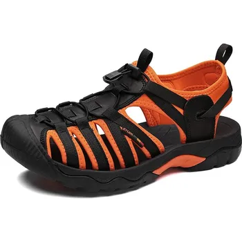 Dámské sandále Kontrastní pánské sandály trekové Barva: Oranžová, Velikost: 43