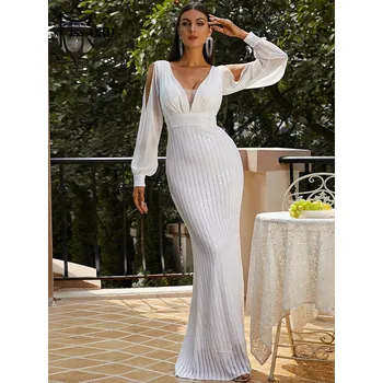 Dámské šaty Dámské plesové šaty LissCord LC1175 Barva: Bílá, Velikost: L