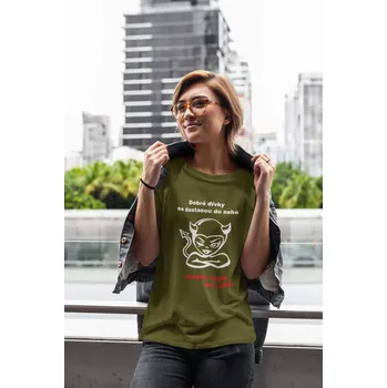 Dámské tričko Dámské tričko Zlobivé dívky Barva: Khaki, Velikost: L