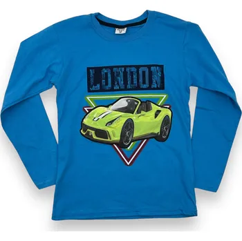 Zeyrek Chlapecké tyrkysové blikající tričko s dlouhým rukávem Barva: Modrá, Velikost: 152