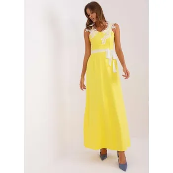Dámské šaty Dámské šaty s aplikacemi maxi SASHA žluté