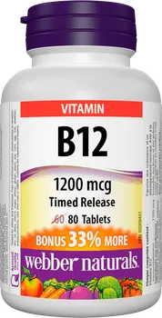 Webber Naturals Vitamín B12 1200 mcg 80 tbl.