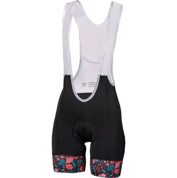 Cyklistické kalhoty SWAM Dámské cyklistické kraťasy FLOWERS s kšandami Velikost: L