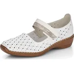 Dámská obuv celoroční, kožená RIEKER DC 41389-80 bílá 42