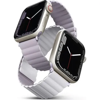 Řemínek na hodinky UNIQ Revix oboustranný řemínek pro Apple Watch 49/45/44/42mm Lilac (fialový/bílý)